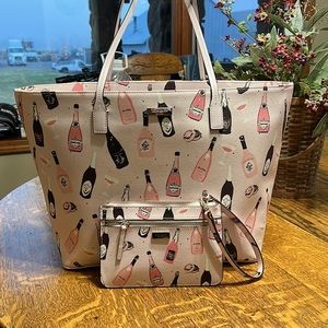 Kate Spade Tote Bag and Wristlet - Pink Champagne. BRAND NEW!